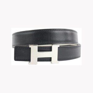 Hermès 24mm Reversible H Logo Belt Kit Silver Constance  39H0R